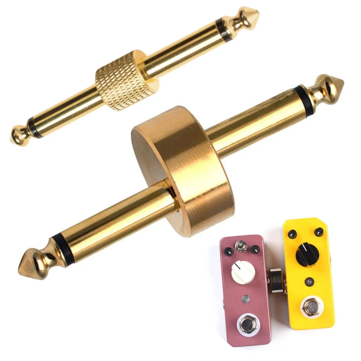 Guitar Pedal Connectors 1/4In(6.35mm) Plugs Guitar Effects Pedal Adapter Straight /Z Type Audio Coupler Pedal Board  Accessories