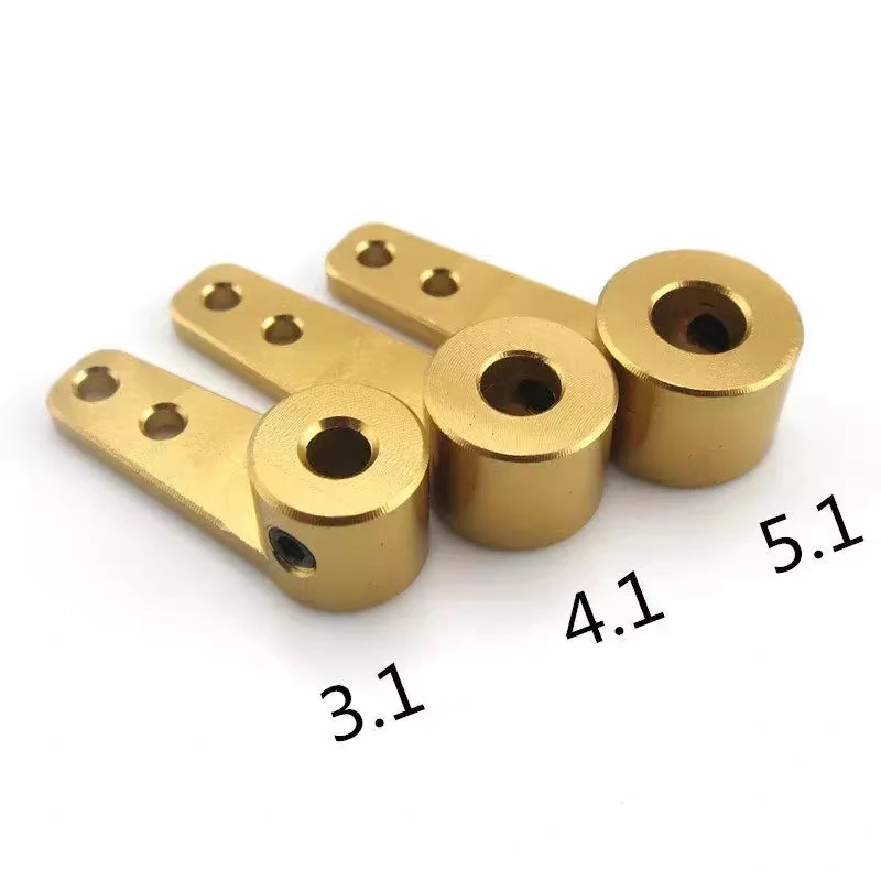 Golden Steering Rocker Arm For RC Aircraft Front Wheel Servo Arm Aluminum Oxide Arm 2mm hole