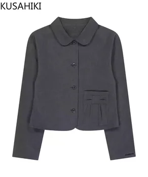 KUSAHIKI 2024 autunno inverno retrò stile campus giapponese giacca top cappotto su misura per la scuola delle ragazze per le donne