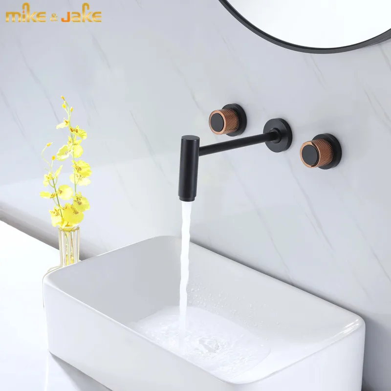 

Black wall basin mixer Black embedded wall concealed faucet hidden table black gold cold and hot water basin faucet brass faucet