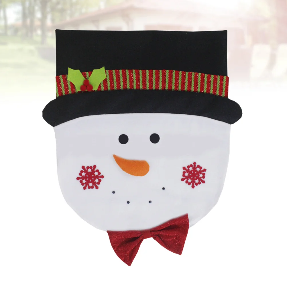 

Snowman Chair Cover For Dining Kitchen Chairs Christmas Back Seat Protector Case Holiday Party Decoration Home Textile
