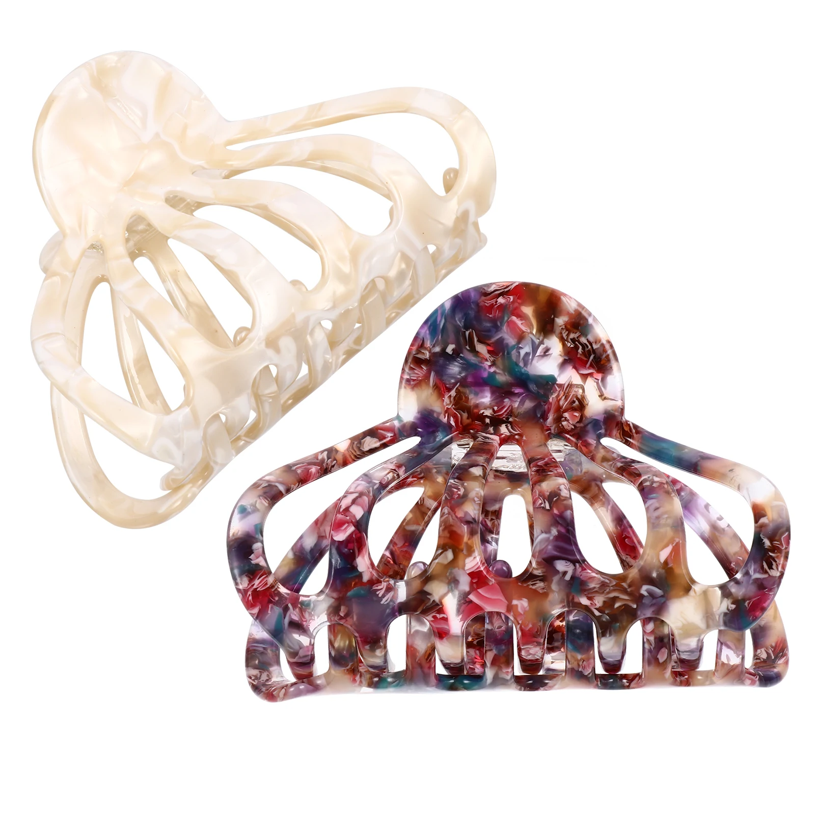 

2pcs Vintage Claw Clip Large Hollow Clips For Thick Thin Curly Straight Hair Styling Women Party Daily Use Hair Styling Tool