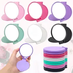 12Pcs Mini Folding Mirror Round Compact 2.4 in Small Portable Travel Bulk Round Makeup Mirror for Women Girls Travel Daily Use