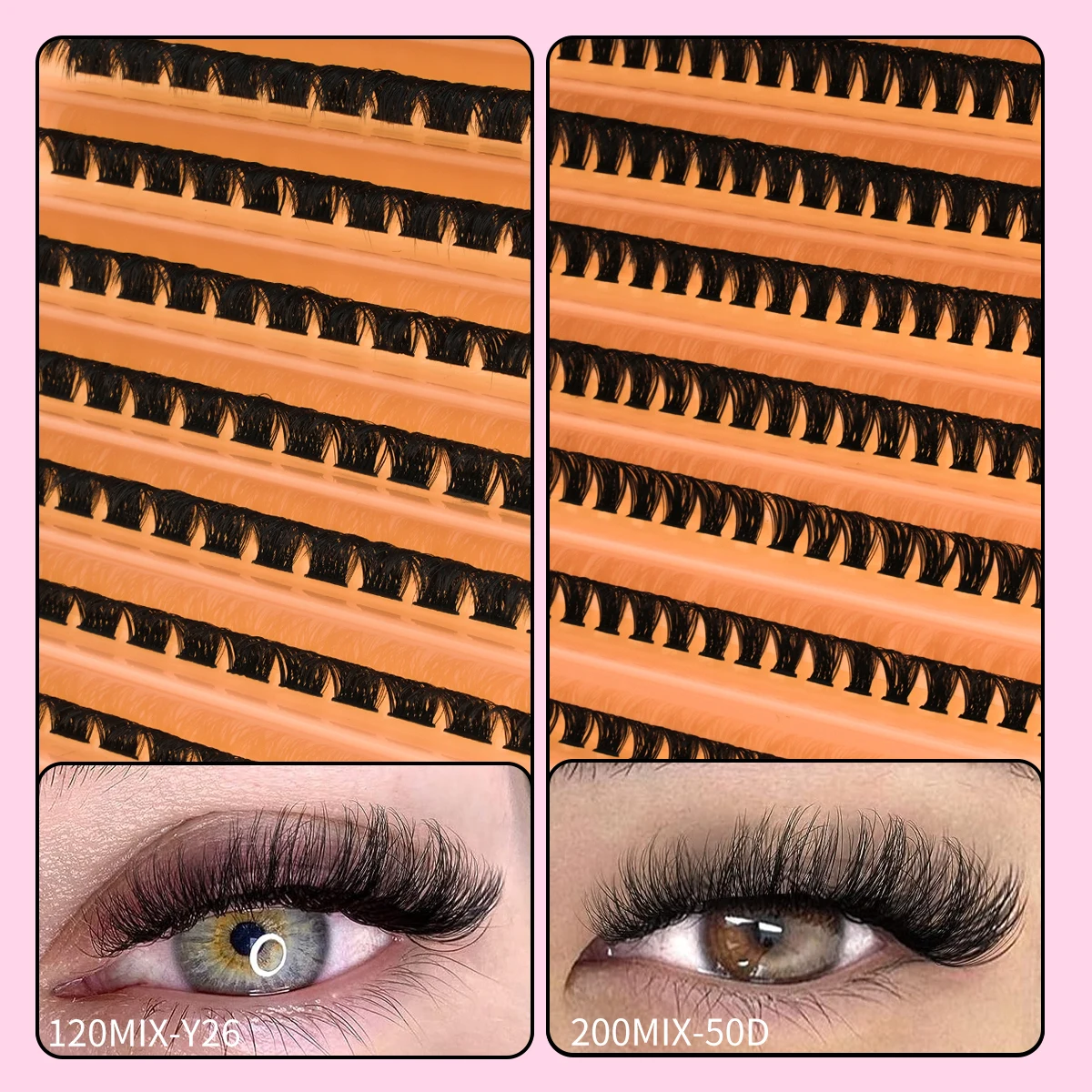 Individual Lashes 20/30/40/50D Cluster Faux Cils 8-16mm Natural False Eyelashes Extensions 10 Rows Grafting Fake Lashes Makeup