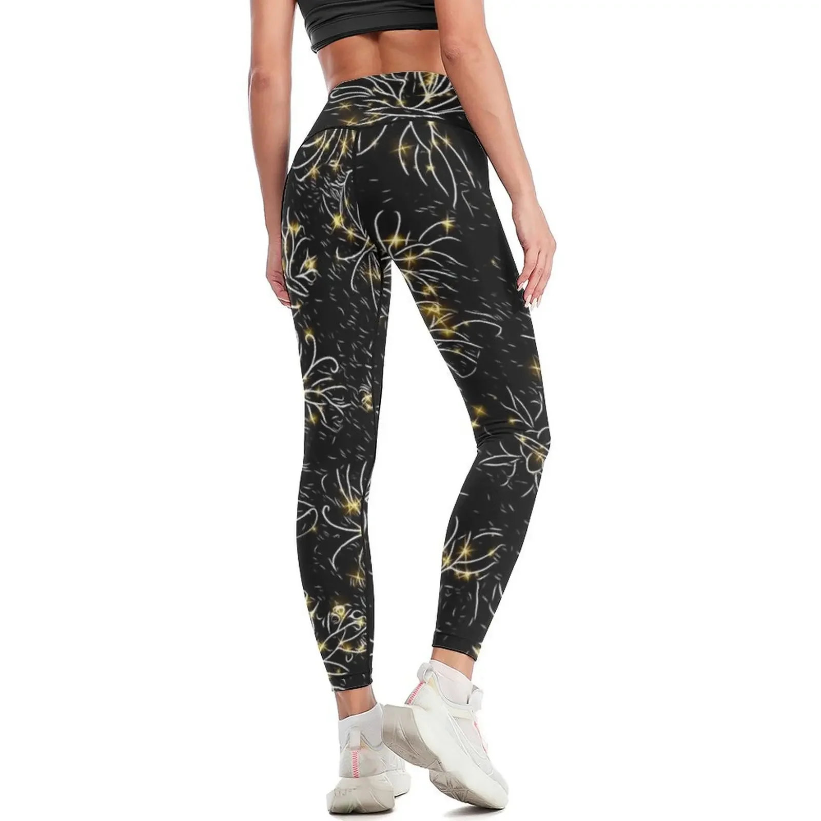 Luciérnagas de medianoche en blanco y negro Leggings Ropa fitness Deportes de mujer Ropa deportiva para niñas Leggings para mujer