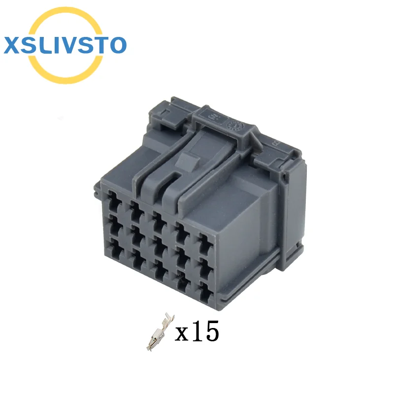 1 set Grey 15 Pin Automobile power amplifier Connector Automotive Audio Amplifier Plug Socket 1-967623-6