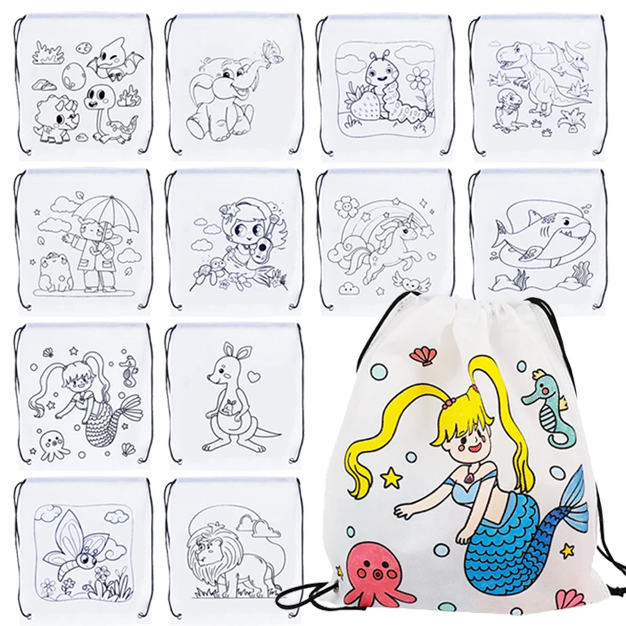 1pc 31.8x27.9cm Blank Drawstring Bags Bulk Reusable Art Craft Kits Birthday Party Small Gifts Classroom Activities & Goodie Bags