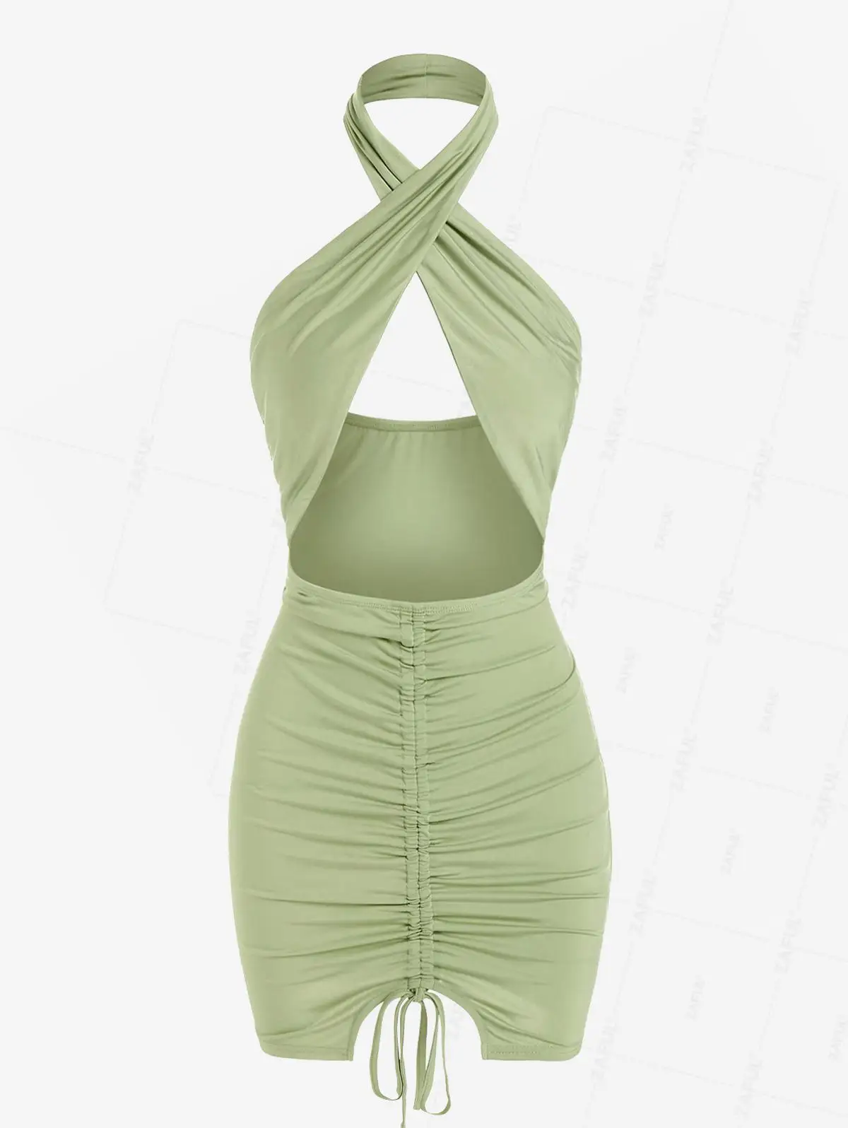 ZAFUL Sexy, ärmelloses, figurbetontes Minikleid mit offenem Rücken und Ausschnitt für Damen