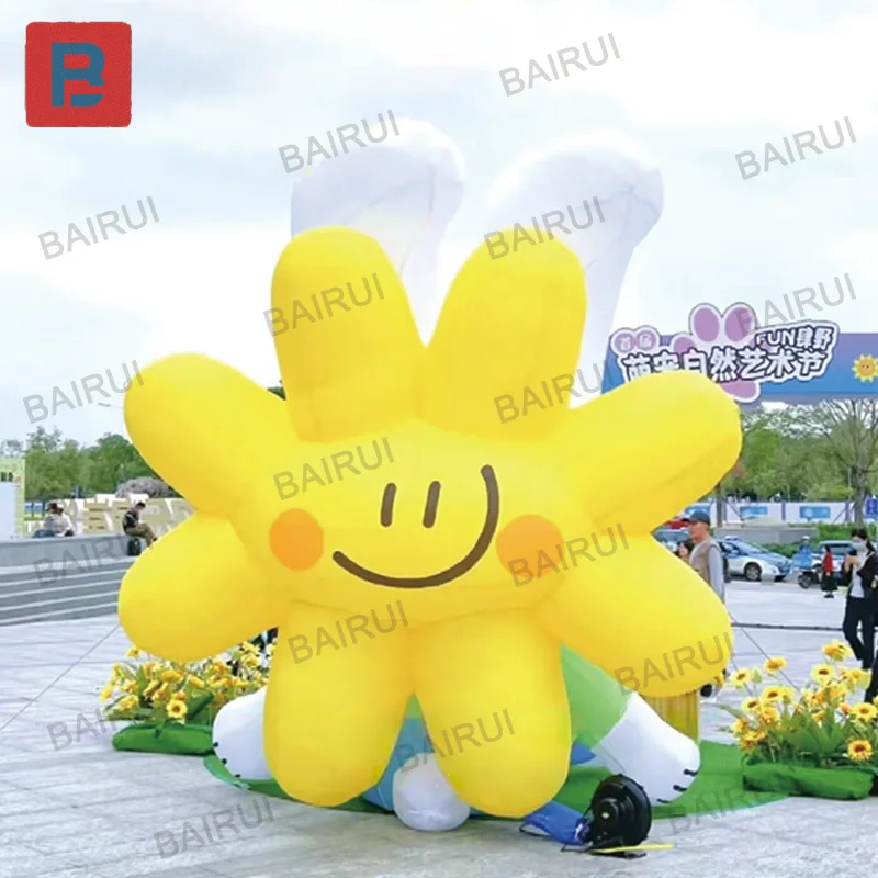 

Inflatable sunflowers and rabbits, decorative props for outdoor grassland square activities