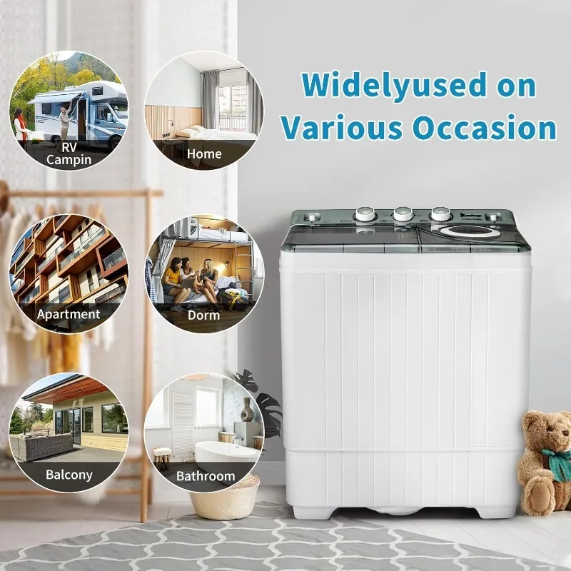 

26 фунтов, Портативная стиральная машина и сушилка, Двойная ванна, Портативная стиральная сушилка с дренажным насосом