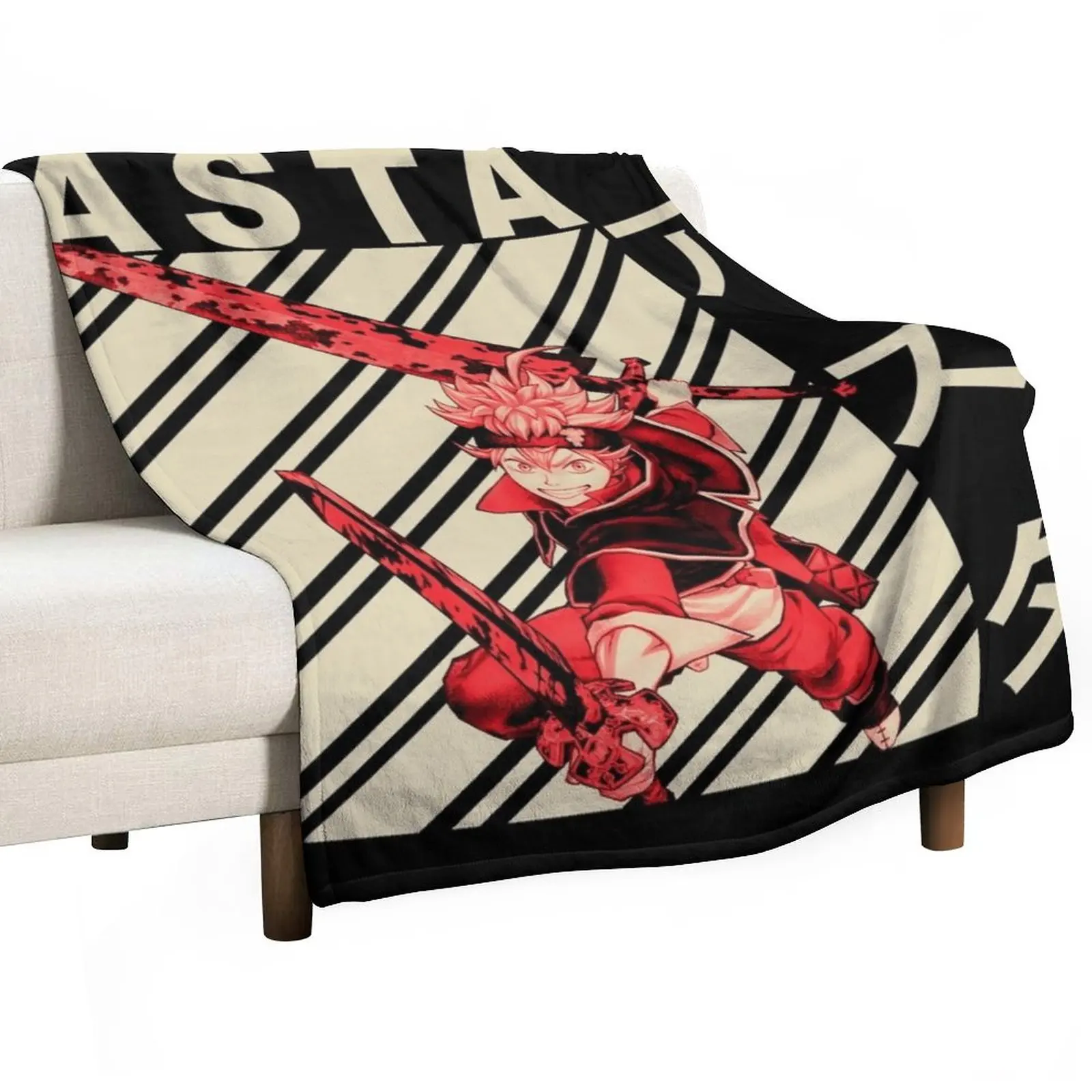 

Asta - Vintage Art Throw Blanket Travel Blanket Retro Blankets anime Custom Blanket