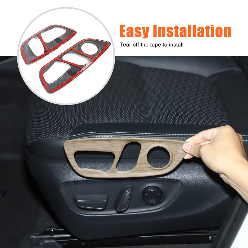 

ABS Carbon Fiber 2Pcs For Toyota Land Cruiser Prado 2024+ Car Electric Seat Adjustment Panel Decorative Stickers Car Accessories