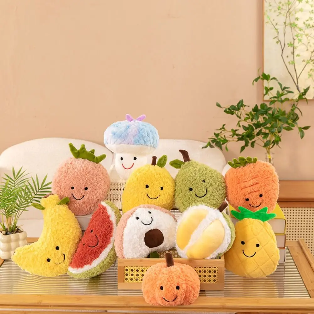 Juguete de fruta de dibujos animados Kawaii, bonito sandía suave, calabaza, limón, fruta, piña, Mango, juguete vegetal Multicolor, decoración del hogar