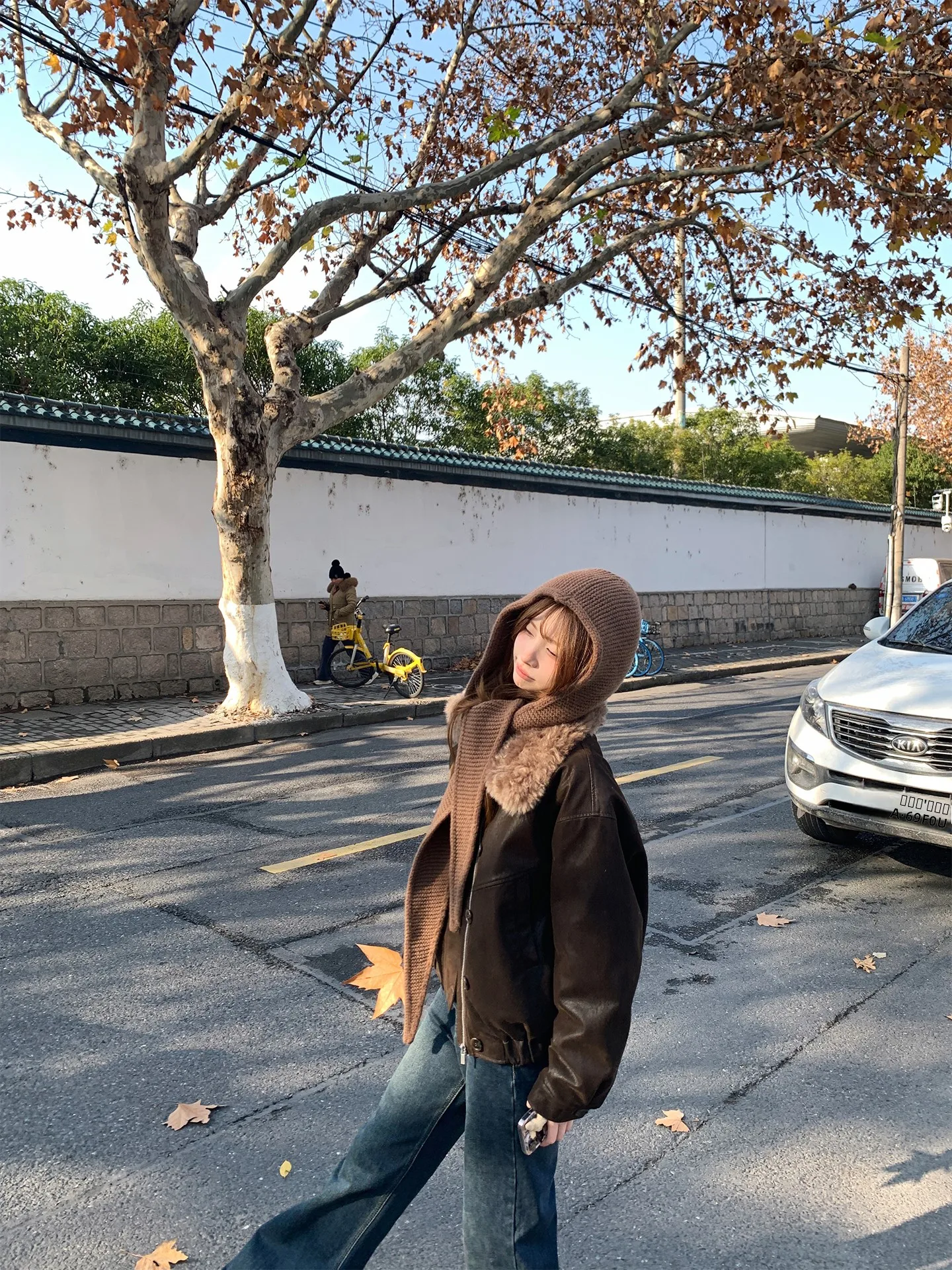 

Женская кожаная куртка Zzhen с воротником из искусственного меха, стеганое пуховое пальто, теплое, длинное, на молнии