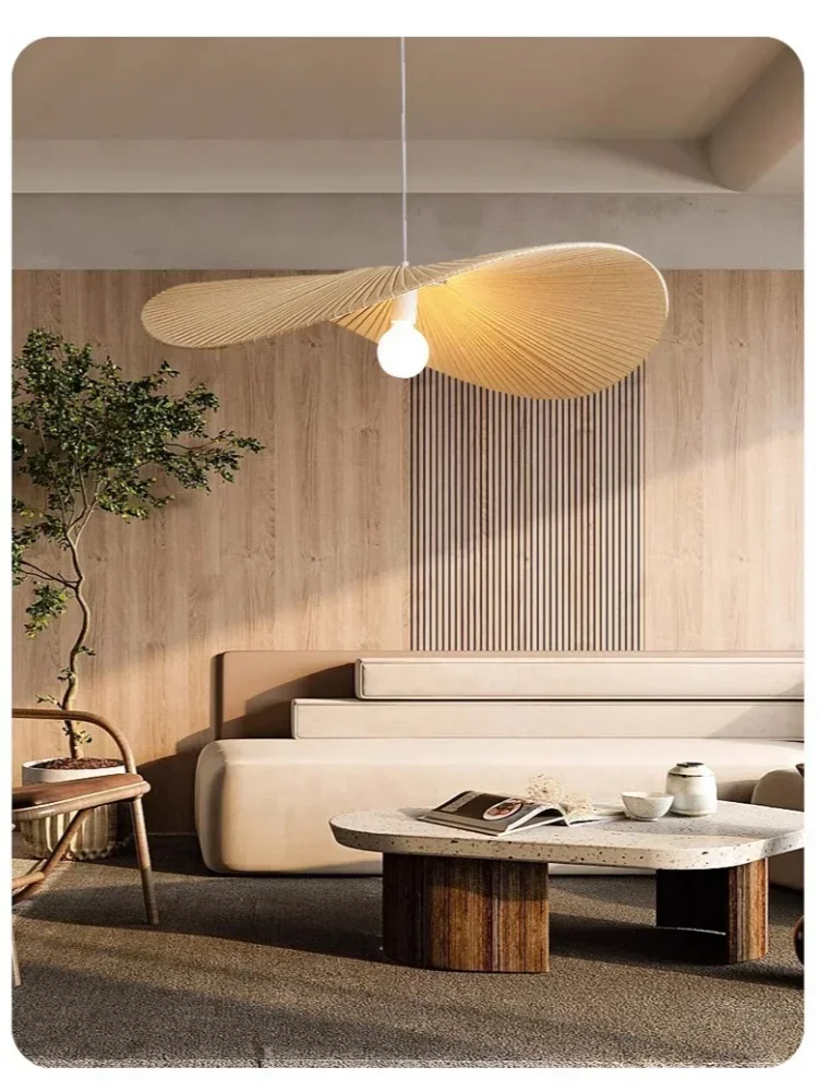 

2025 Modern Nordic Minimalist Fabric Hat Pendant Lights Living Dining Room Bedroom Decoration Home Chandelier Balcony Hanging La