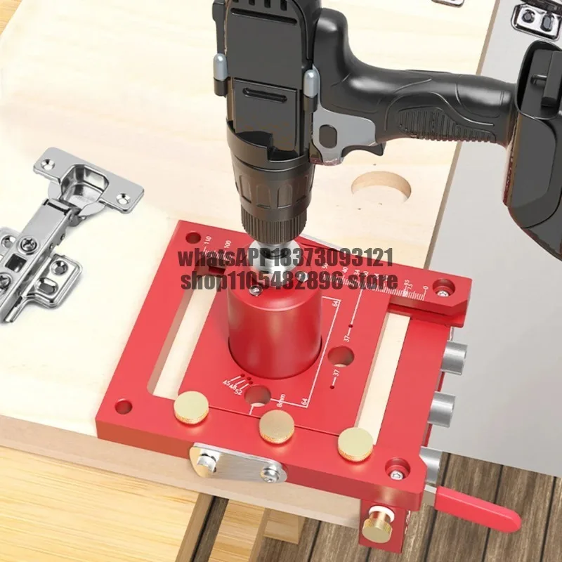 3-in-1 Hinge Locator Punch Tool,35mm Cabinet Door Hinge Jig for Woodworking,Carbon Steel Hole Marker,Winter Home Improvement DIY