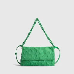 ZA High-quality Texture Tote Bags for Women Green Chain Underarm Harajuku Crossbody Bag Ins All-match Messenger Clutch Bag