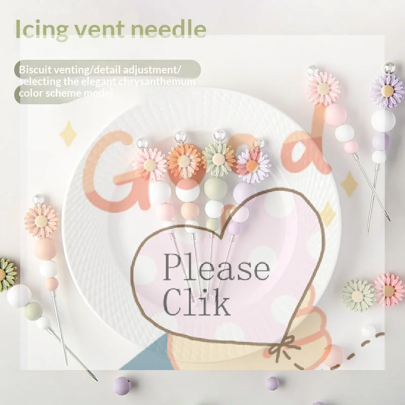 Cute Flower Design Cookie Scriber Needle Stainless Steel Air Vent Pin Decorating Tool For Sugar Cookie Baking Pastry DIY Making