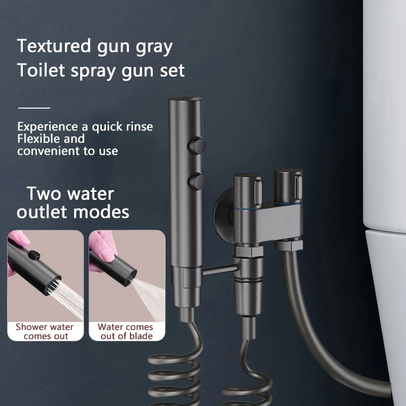 Toilet Spray Gun Set  Two Modes for Bathroom Cleaning Feminine Cleansing Bidets Stainless Steel Handheld Spray Gun Accessories