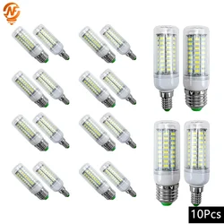 10pcs/lot E27 LED Bulb Lamps E14 Corn Light 24 36 48 56 69 72leds High Brightness Lampada 220V SMD 5730 Bombillas Home Lighting
