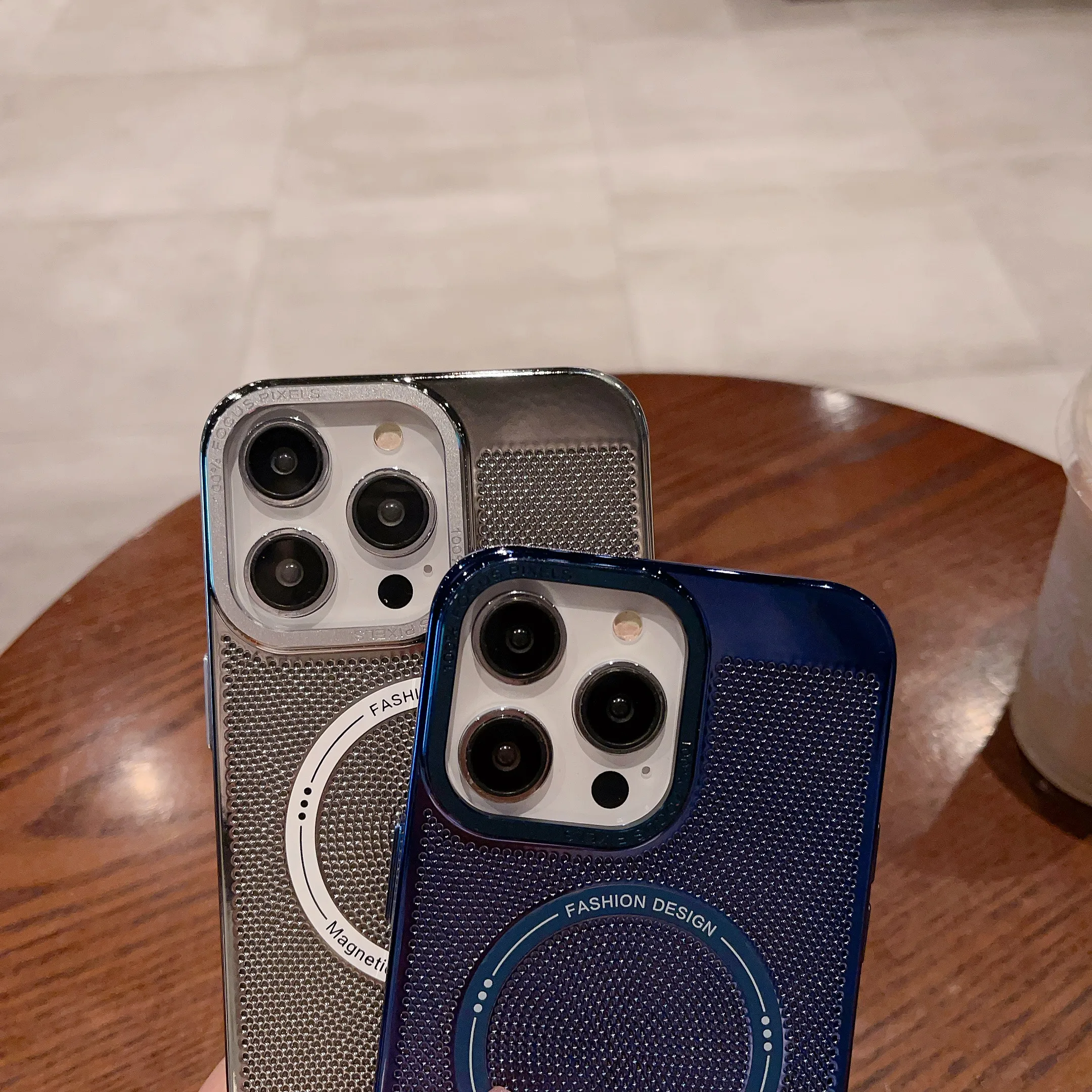 

Ultra Thin Heat Dissipation Mesh Grid Case for iPhone 11 13 12pro 14 15 Pro Max For Magsafe Magnetic Shockproof Matte Hard Cover