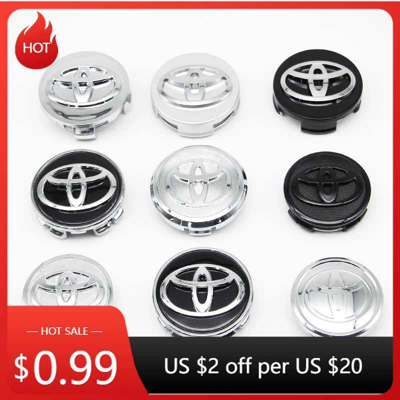 

Для Toyota 2026 Горячие колпаки для ступиц 57/62 мм, центральная крышка колеса автомобиля, декоративный значок, колпаки для авто ступицы для Toyota C-hr Rav4 Yaris Hilux Aven