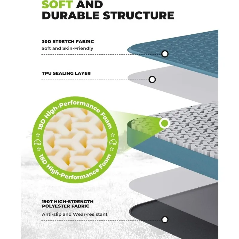 وسادة تخييم ذاتية النفخ مع مرتبة هوائية إسفنجية على شكل حرف Y هيكل تلسكوبي عالي القيمة R محمول مزدوج النوم #4