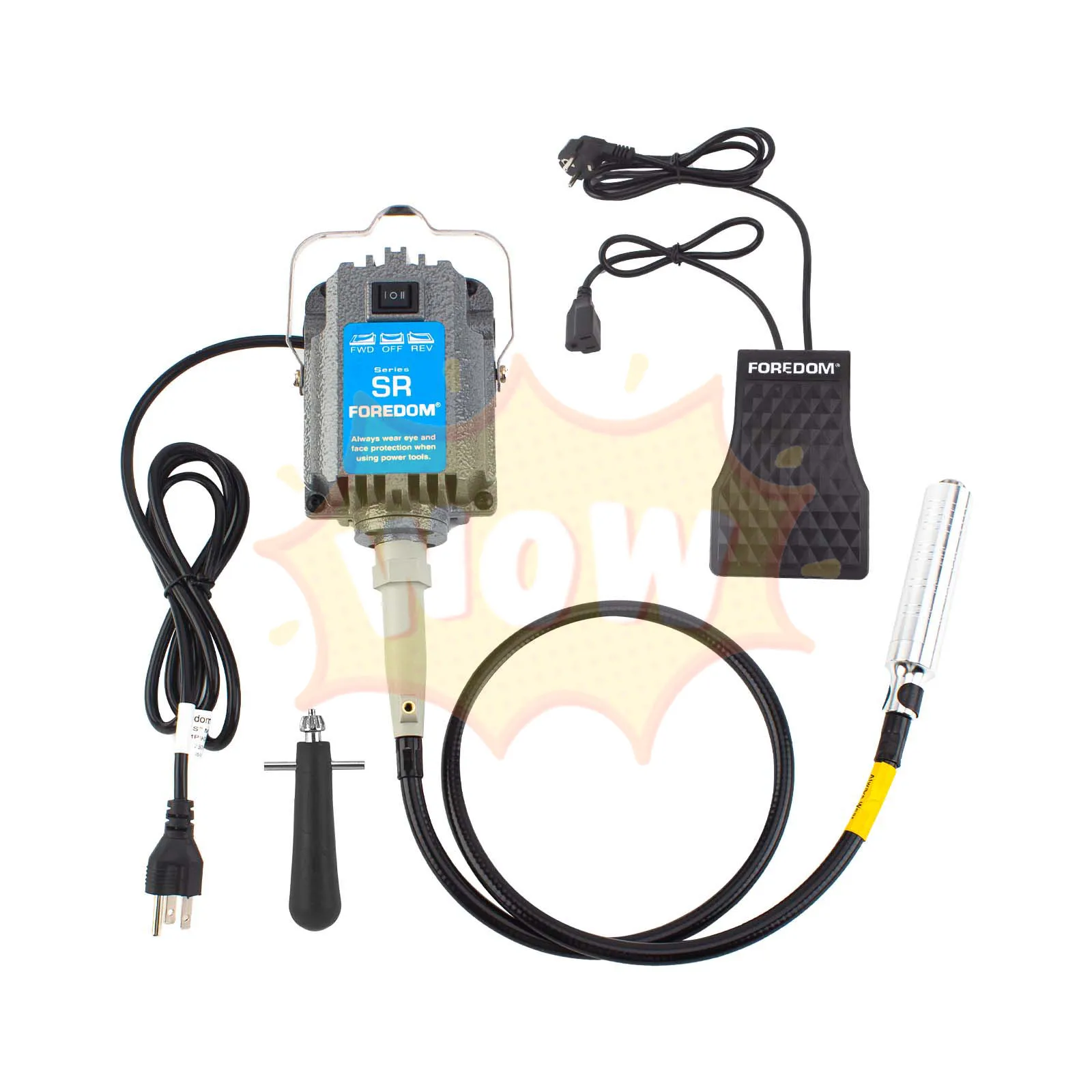 

FOREDOM SR Flexible Shaft Grinder 18000RPM Rotary Tool Kit – 110V/220V Jewelry Polishing Machine with Foot Pedal & 4mm Shaft