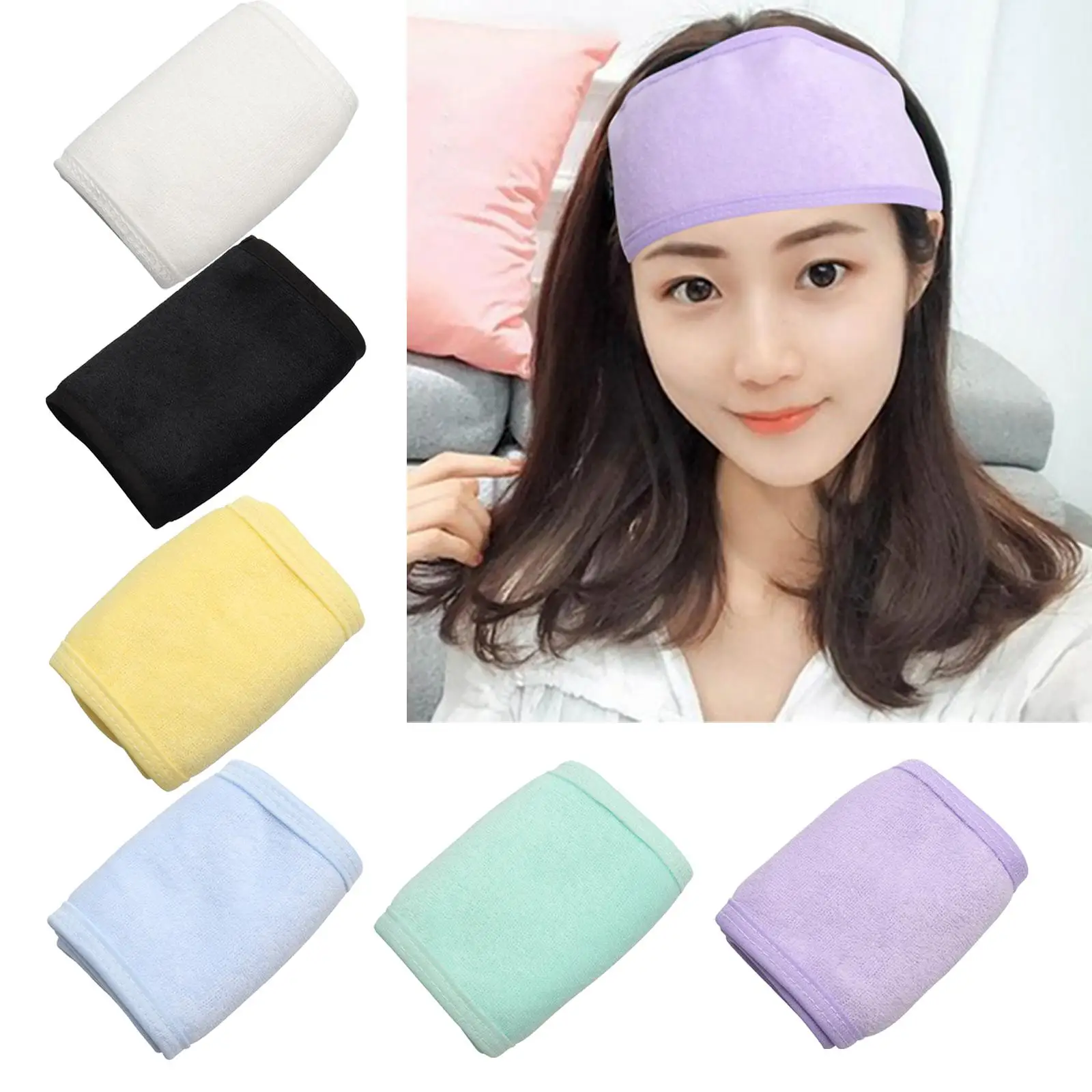 สปาใบหน้าคาดศีรษะปรับคาดศีรษะซักผ้าสําหรับผู้หญิงแต่งหน้าอาบน้ํา