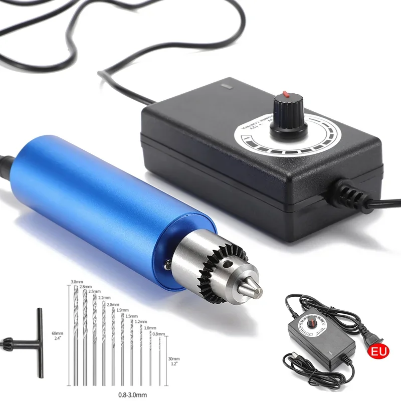 

220V 13000rpm Stepless Speed-adjustable Handheld Mini Metal Electric Grinder Multifunct Polishing and Engraving Electric Drill