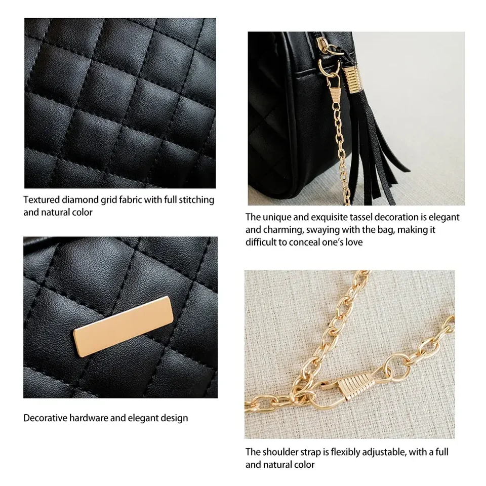 2022 New Fashion Female Shoulder Bag Rhombus Embroidered Solid