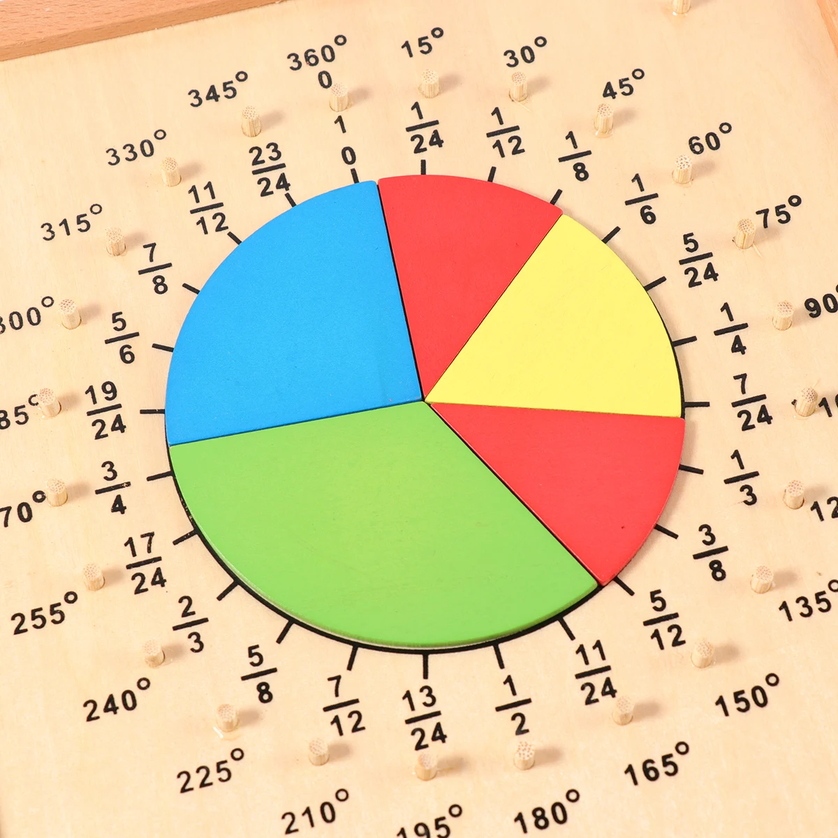 Material didáctico de fracción de madera, juguete de matemáticas para niños, desarrollo educativo de la inteligencia, Color brillante, diseño seguro sin rebabas, matemáticas para niños
