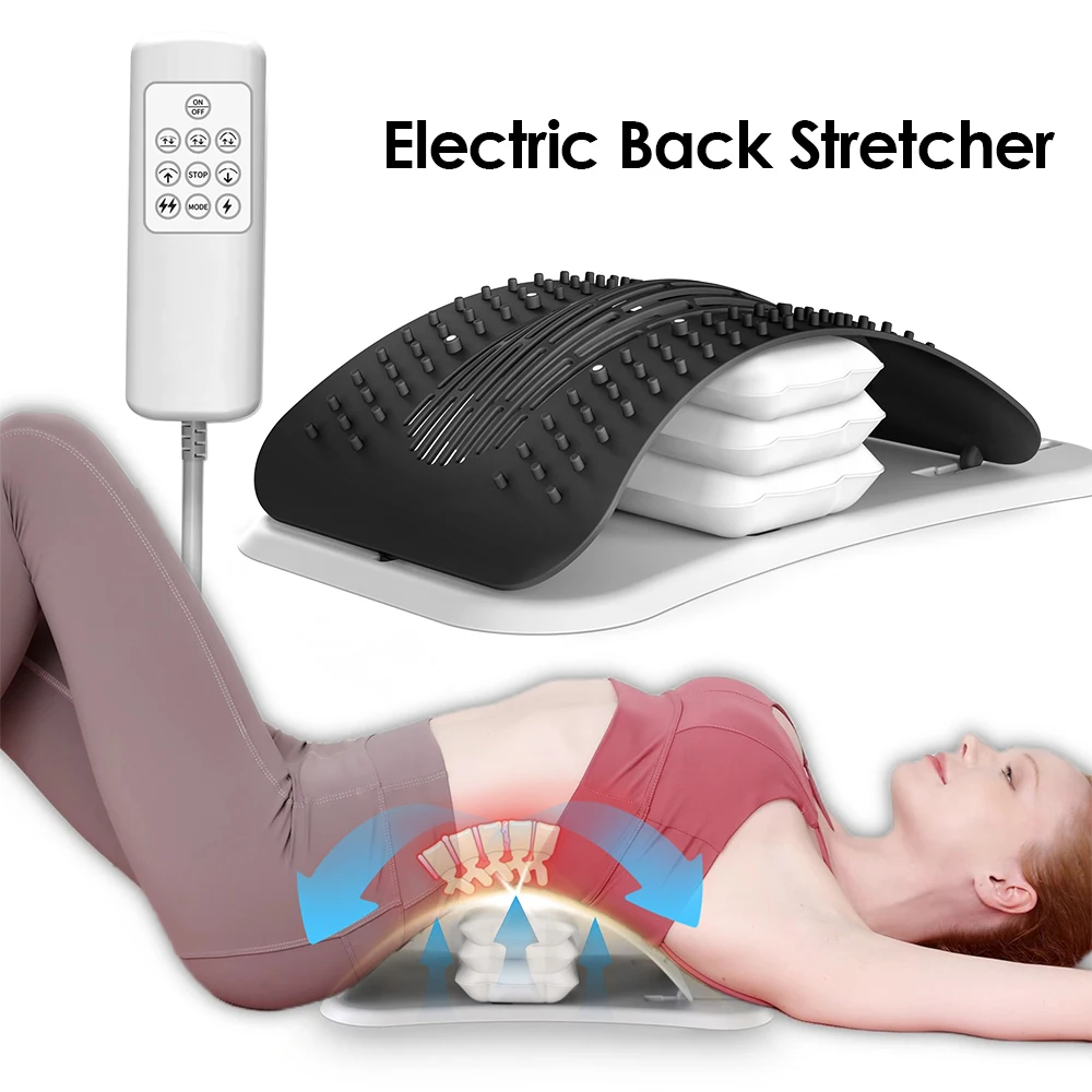 

2 In 1 Electric And Manual Back Lumbar Traction Device Back Pain Relief Adjustable Air Bag Back Back Discomfort Relief Massager