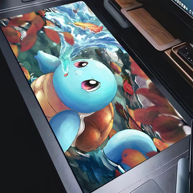 

kawaii Mouse Pad Non-Slip Gamer Keyboard Pad Pokemon Squirtle Big Size Gaming Desk Mat Snorlax XXL Extended Mousepad Easy Clean