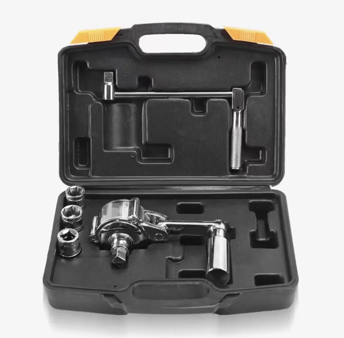Labor-Saving Torque Wrench with 3 Sockets Chrome-Plated Vanadium Steel for Car & Off-Road Vehicle Tire Nut Removal