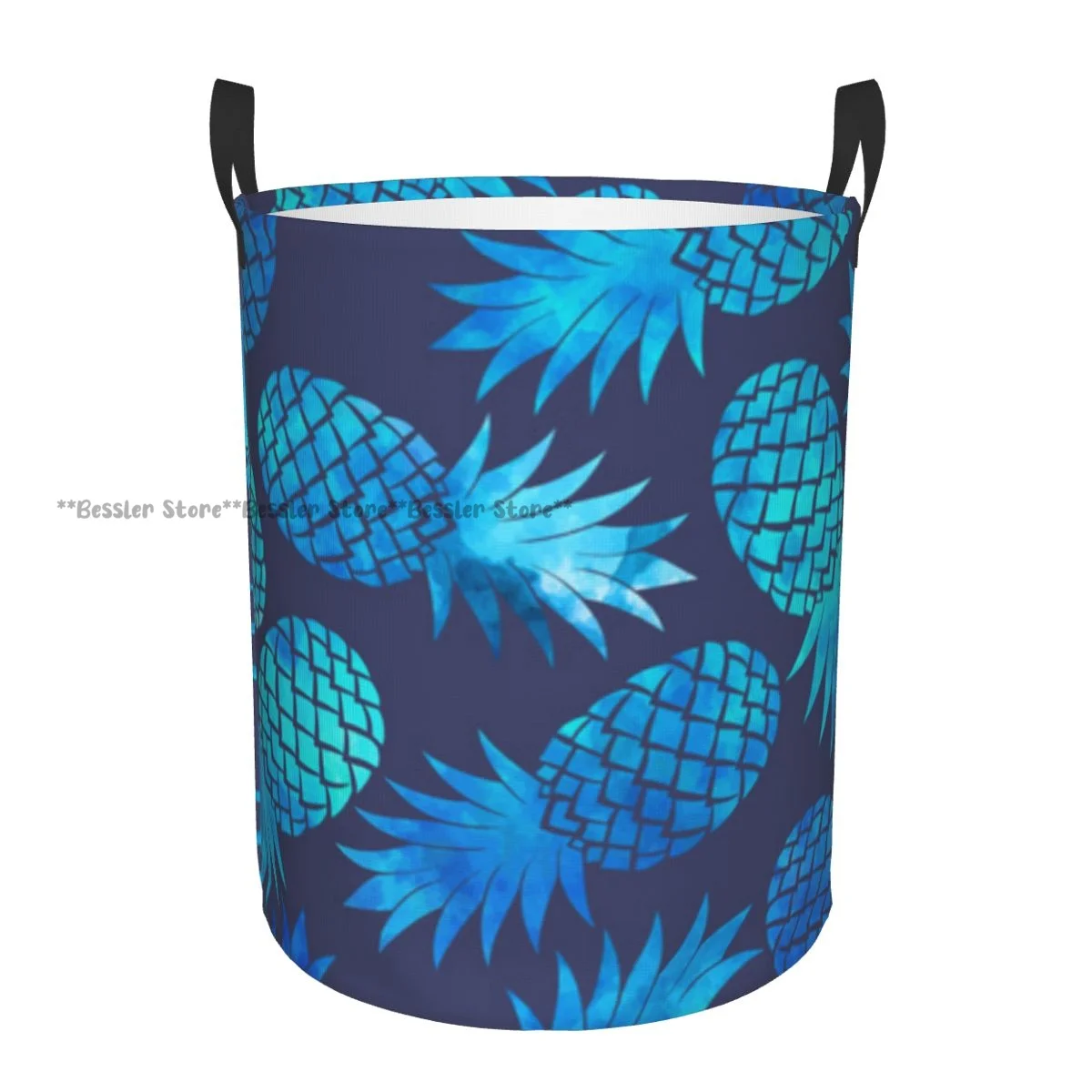 Pineapple Pattern Exotic Fruit Watercolor Laundry Basket Folding Dirty Clothes Toys Storage Bucket Household