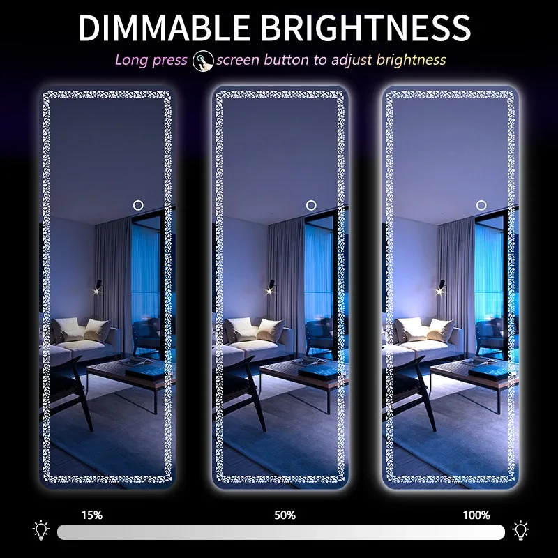 X6-3   full-length dressing mirror - freestanding or wall-mounted - perfect for home, bedroom, makeup, and influencer style