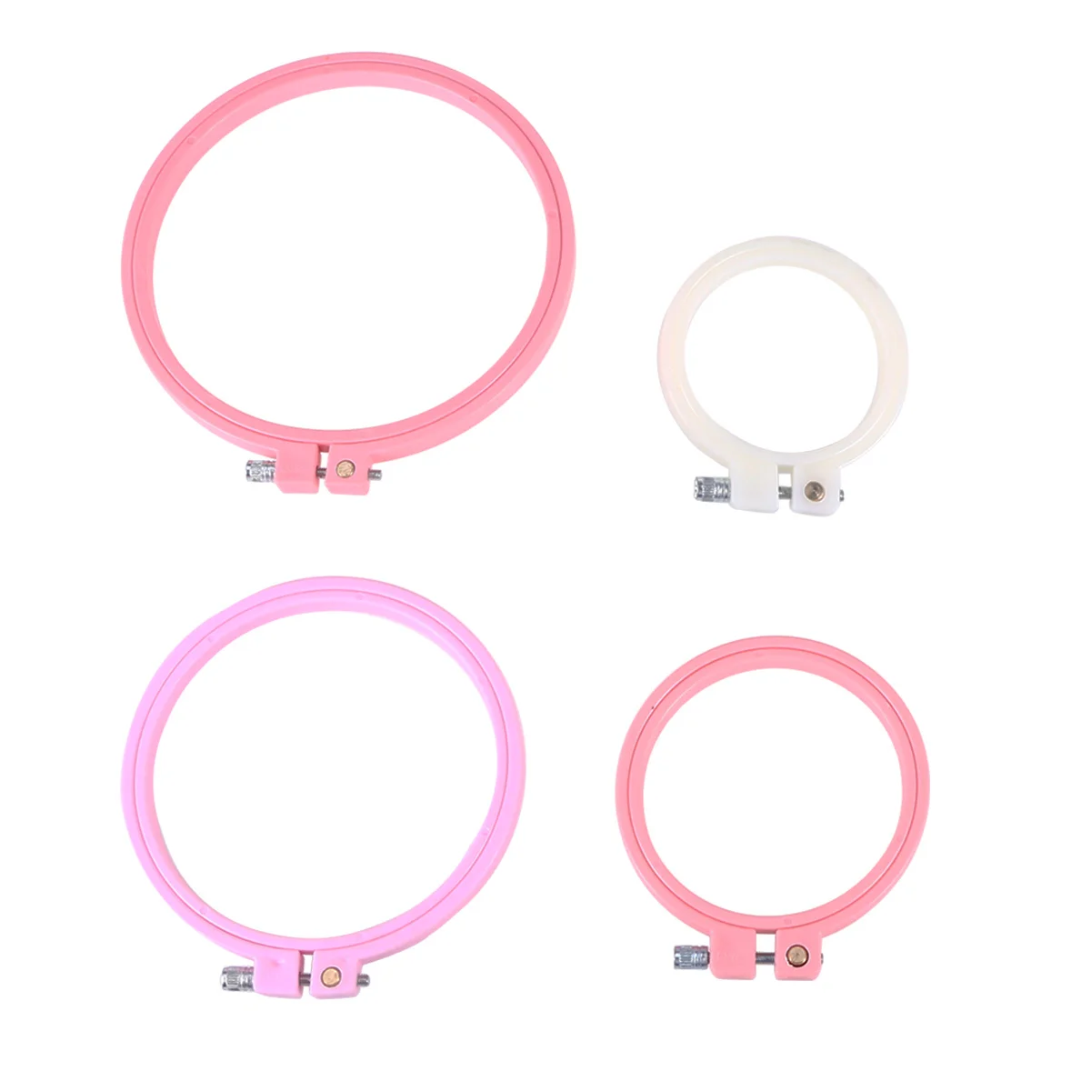 

4 PC Cross Stitch Supplies Pink Mini Embroidery Hoops Ornaments Accessories Tool Ring Round