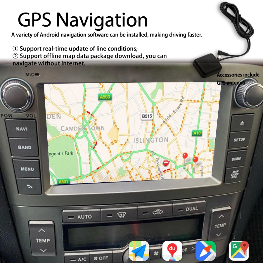 For Toyota AVENSIS 2007 2006 2005 128GB 2Din Android 13 Car Radio Stereo Screen GPS CarPlay Bluetooth Multimedia Video Player