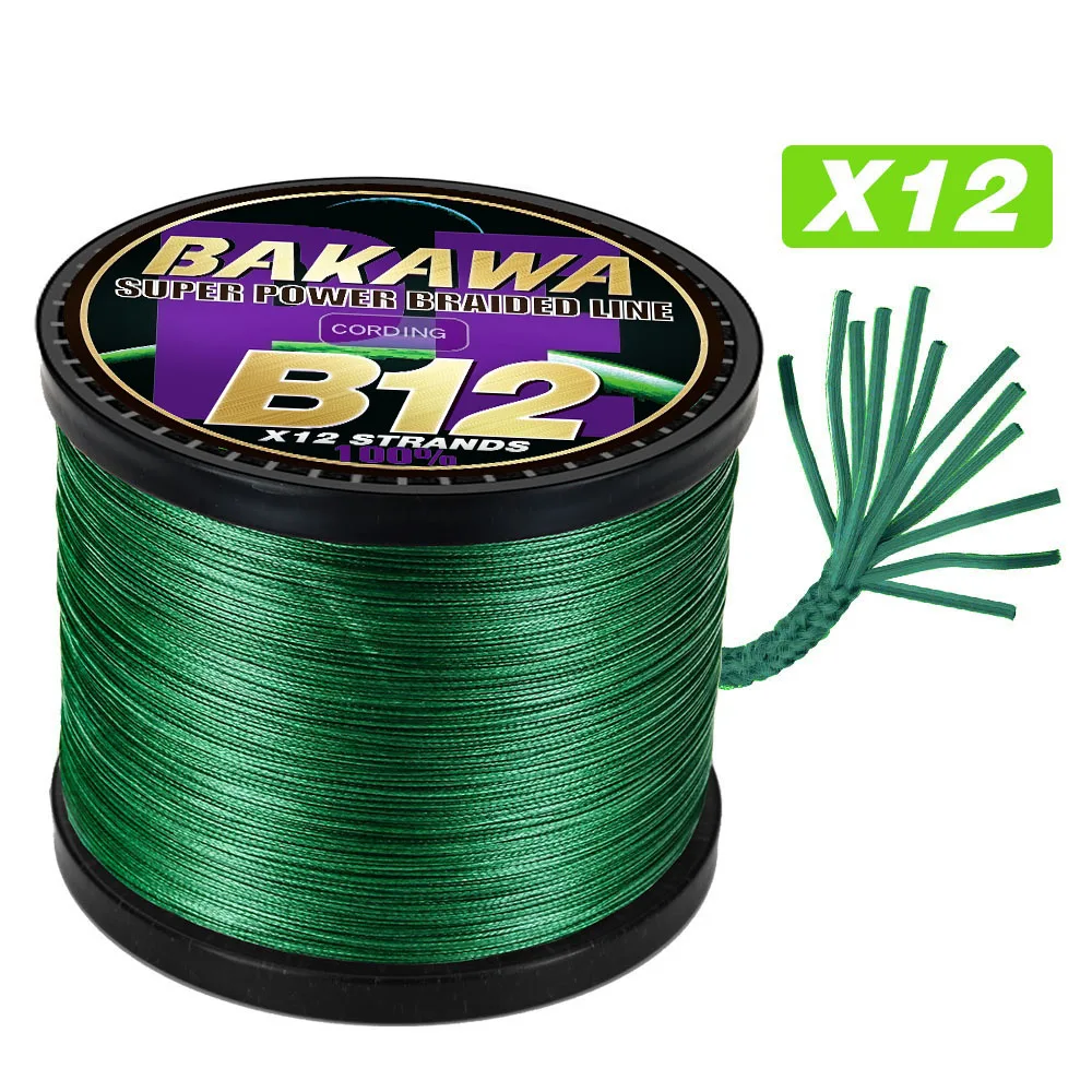 

BAKAWA X12/8 Braid Fishing Line Super Strong 12/8 Strands Japan Multifilament Smooth PE Fly Carp Wire 300M 1000M 500M 100M Pesca