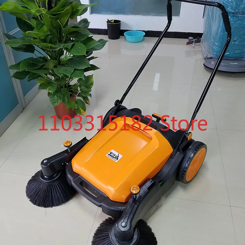 Twin Walk-Behind Outdoor Hand Push Floor Sweeper