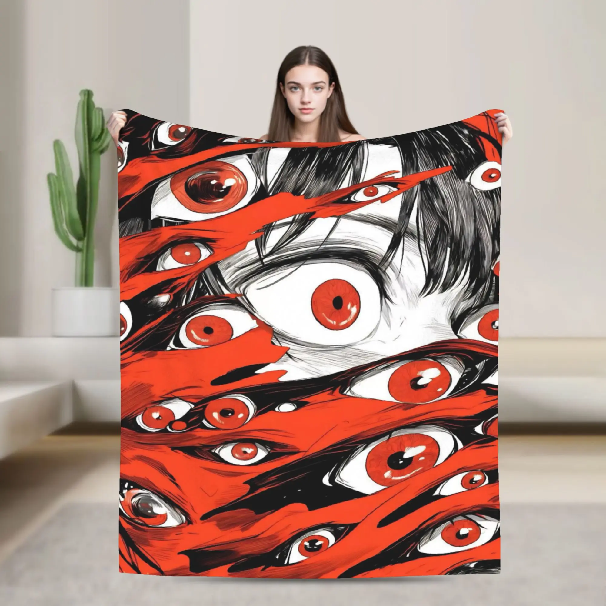 Bloody Eyeball Blanket Warm Cozy Fluffy  Throw Blankets for Couch 50x60 Inch Multi-size Bedding Throws