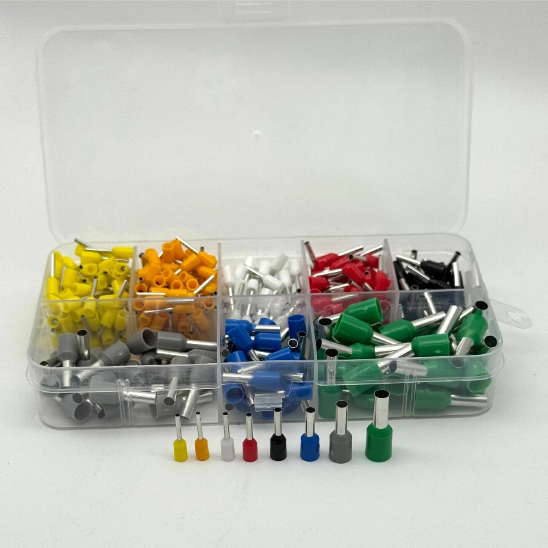 400 Pcs Durable Wire Connect Insulated Connector Crimp Terminator Cold Pressed Insulated Termina E0508 7508 1008 1510