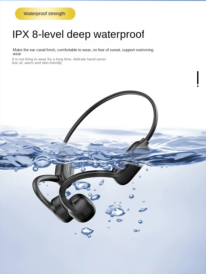 CS05 True Bone Conduction IPX8 Bluetooth V5.3 Earphones Wireless Headphones Waterproof Headsets Built-in 32GB With Mic