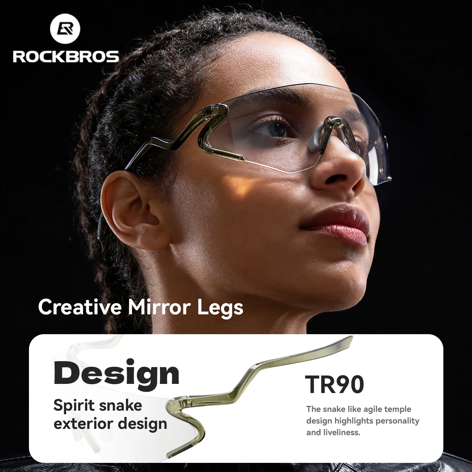 ROCKBROS Photochromic Cycling Glasses Windproof Dustproof UV400 Protection Glasses Cycling Outdoor Sports Sunglasses Unisex