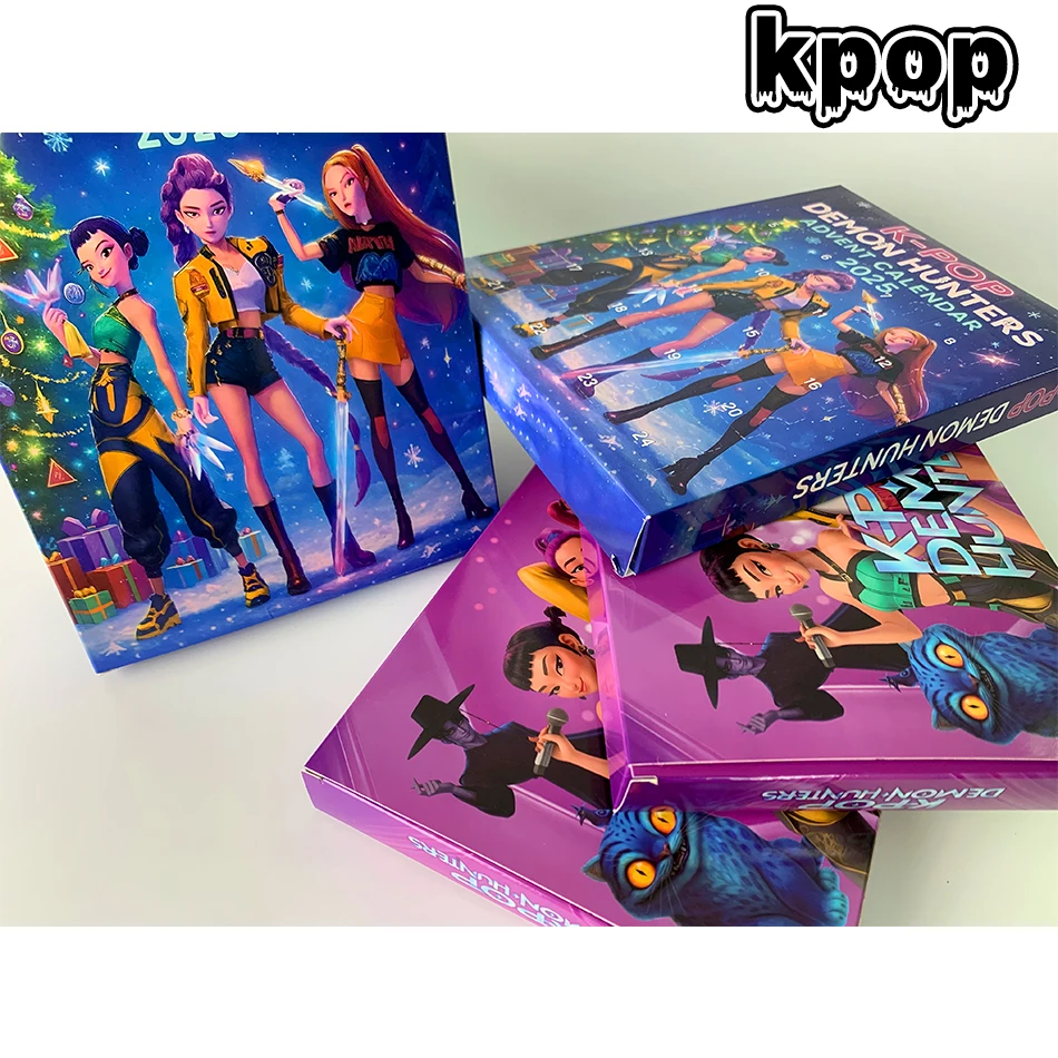 Kpop Demon Hunters Calendario de Adviento de Navidad Huntrix Rumi Mira Zoey SAJA Boys Derpy Tiger Blind Box Juguetes Decoración