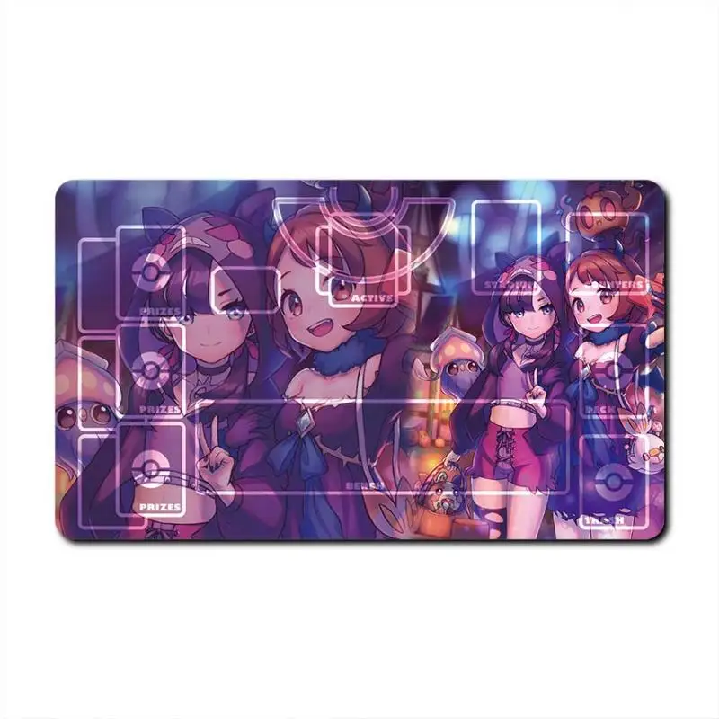 Pokemon Ptcg Card Mat Lisia Lyra Jasmine Marnie Trainer 60X35Cm Dedicated Game Single Player Battle Anime Characters Card Pad