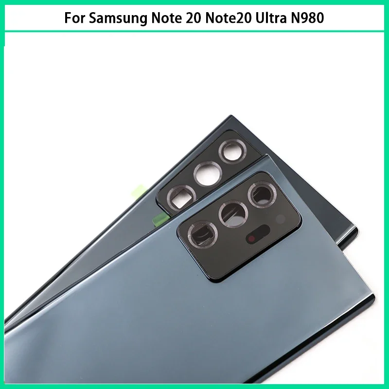 New For Samsung Galaxy Note 20 Ultra N980 Battery Back Cover Rear Door 3D Glass Panel Note 20U Housing Case Camera Lens Replace