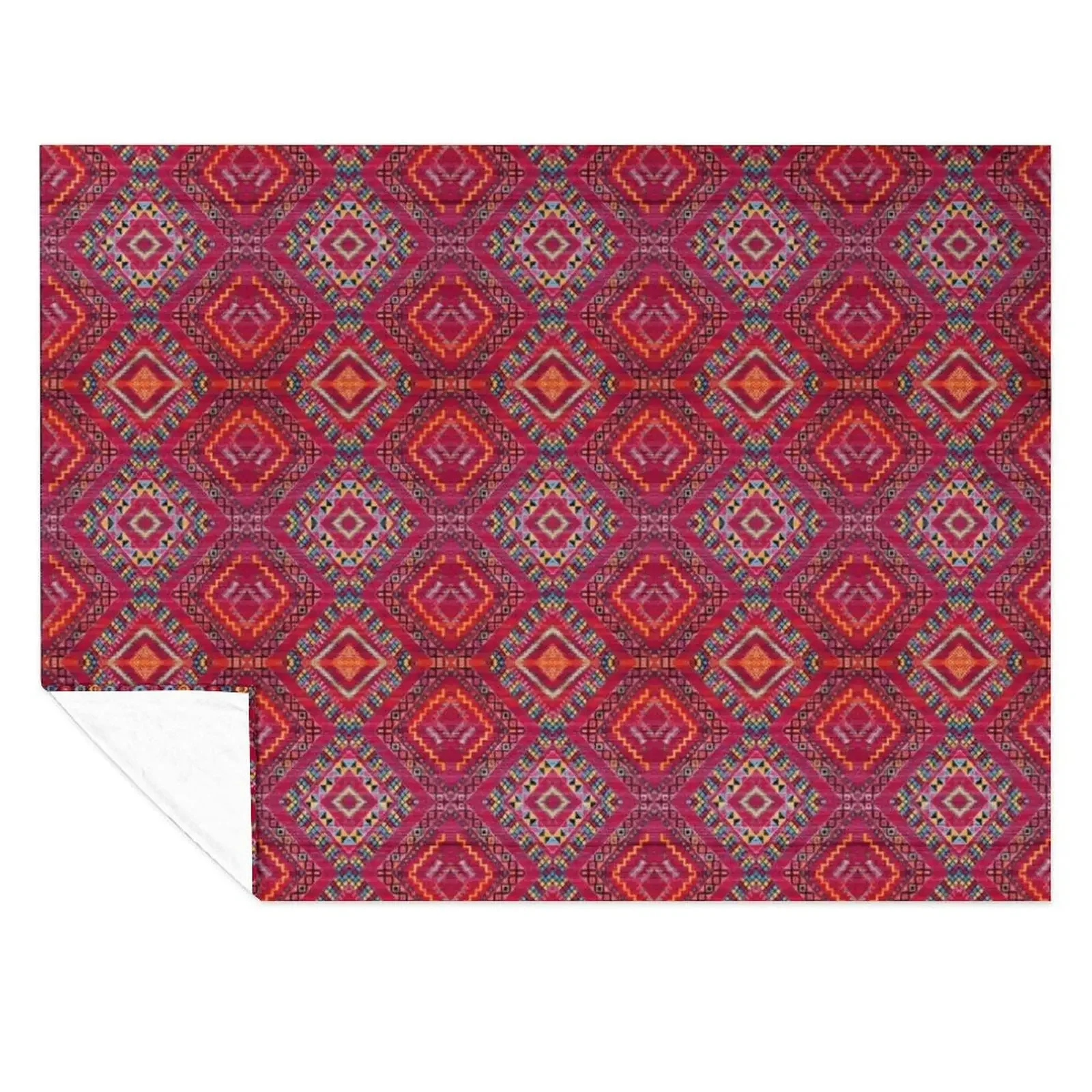 

Bohemian Rose: Vintage Geometric Fusion Throw Blanket Large christmas gifts Quilt Fashion Sofas Blankets