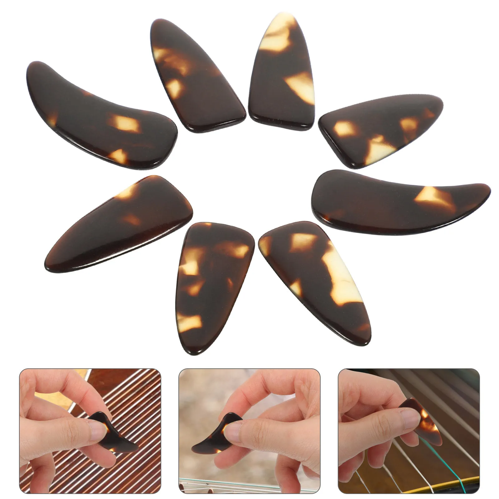 1 conjunto adulto guzheng palhetas de dedo falso resistente ao desgaste profissional instrumento de cordas ferramenta de jogo acessório para prática